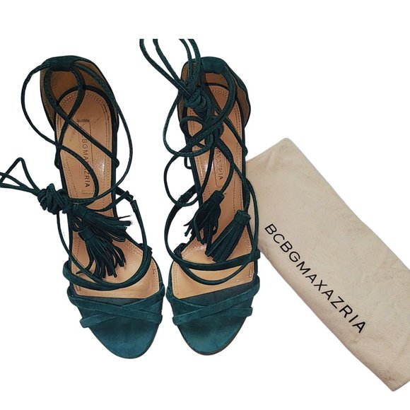 BCBGMaxAzria Green Strappy Sandals - Picture 3 of 12